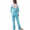 Женская голубая пижама с гипюром